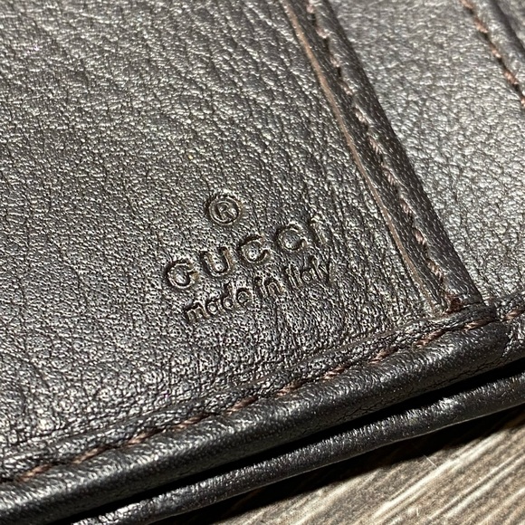 AUTHENTIC GUCCI GUCCISSIMA BLACK LEATHER GG-LOGO LONG BI-FOLD WALLET- ITALY- - Picture 3 of 9